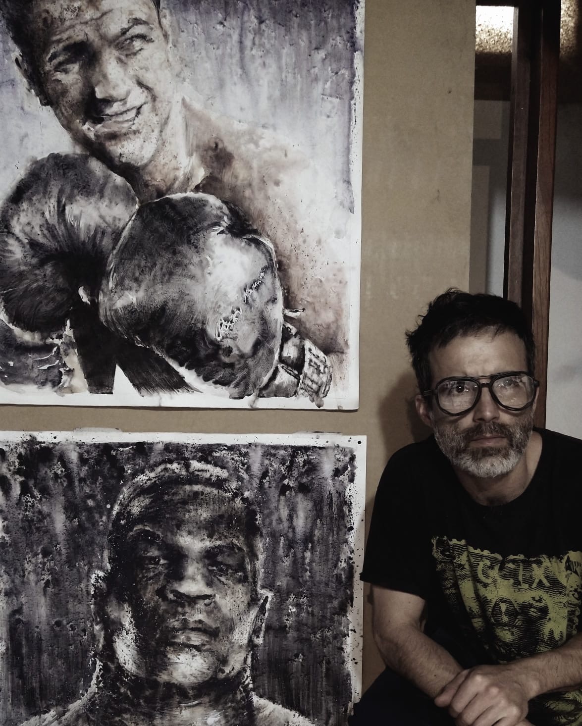 Obra de Jerónimo Mejía mostrando técnicas mixtas